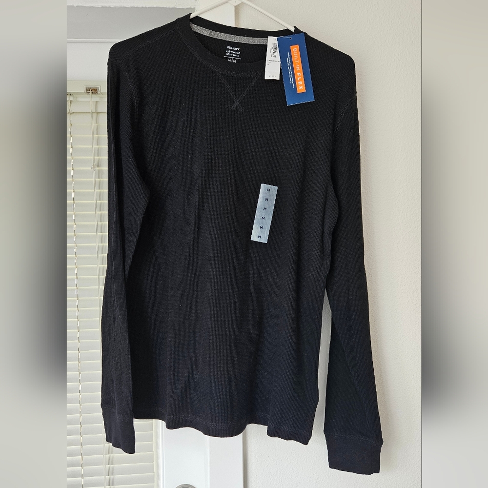 NWT Old Navy Men's Black Thermal Long Sleeve